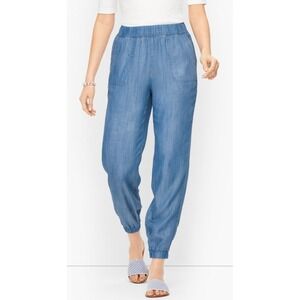 Talbots Weekend Wash Chambray Jogger Sz M Lightweight Travel‎ Casual